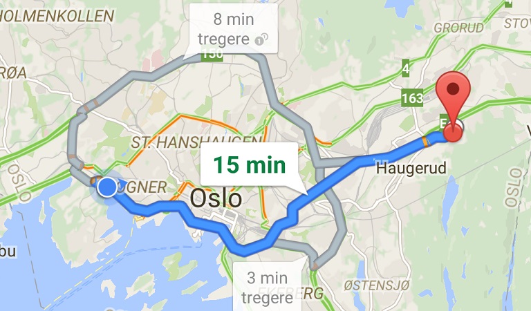 Google Nå hjelper deg å finne raskeste vei hjem.